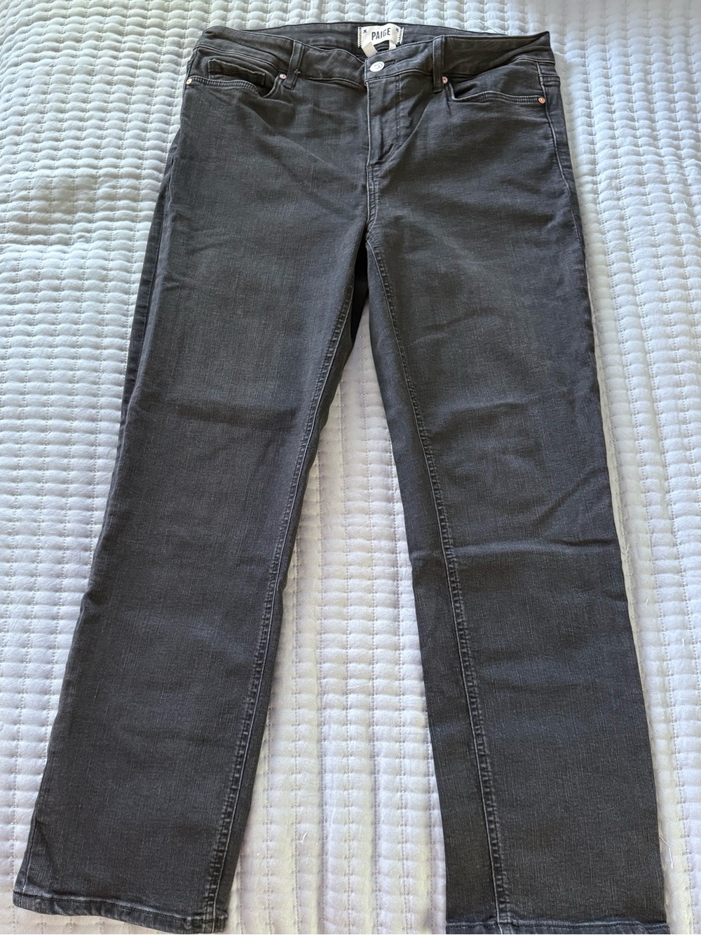 PAIGE Straight Leg Jeans | Size 32 | Charcoal Gray Wash | Excellent Condition